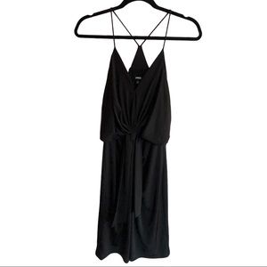Black Front Knot Mini Dress